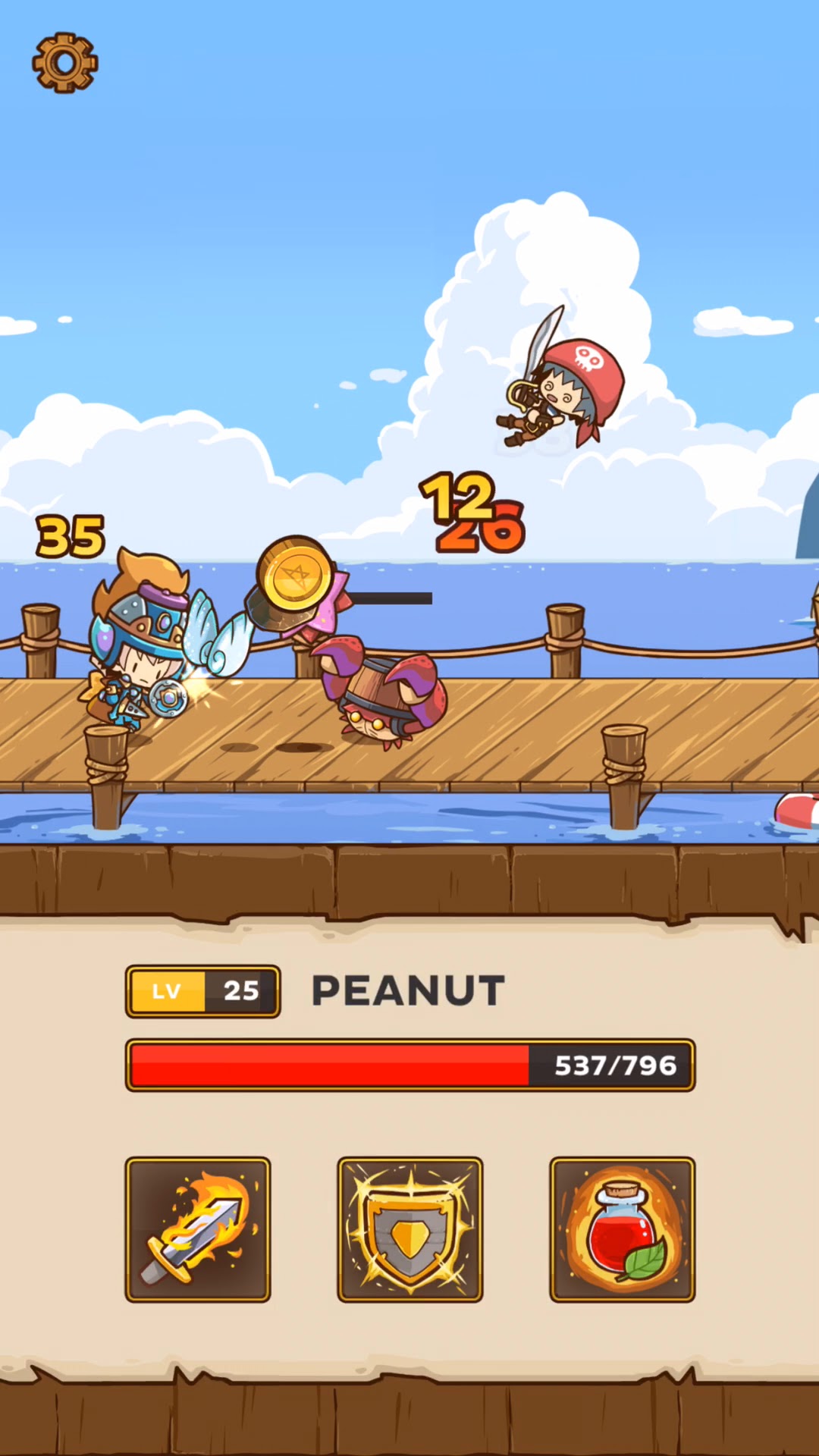 Schermata di progressione di Postknight