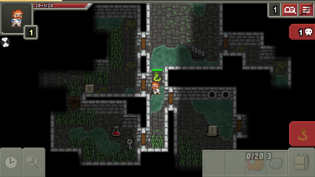 Schermata di gioco di Shattered Pixel Dungeon, roguelike in pixel art