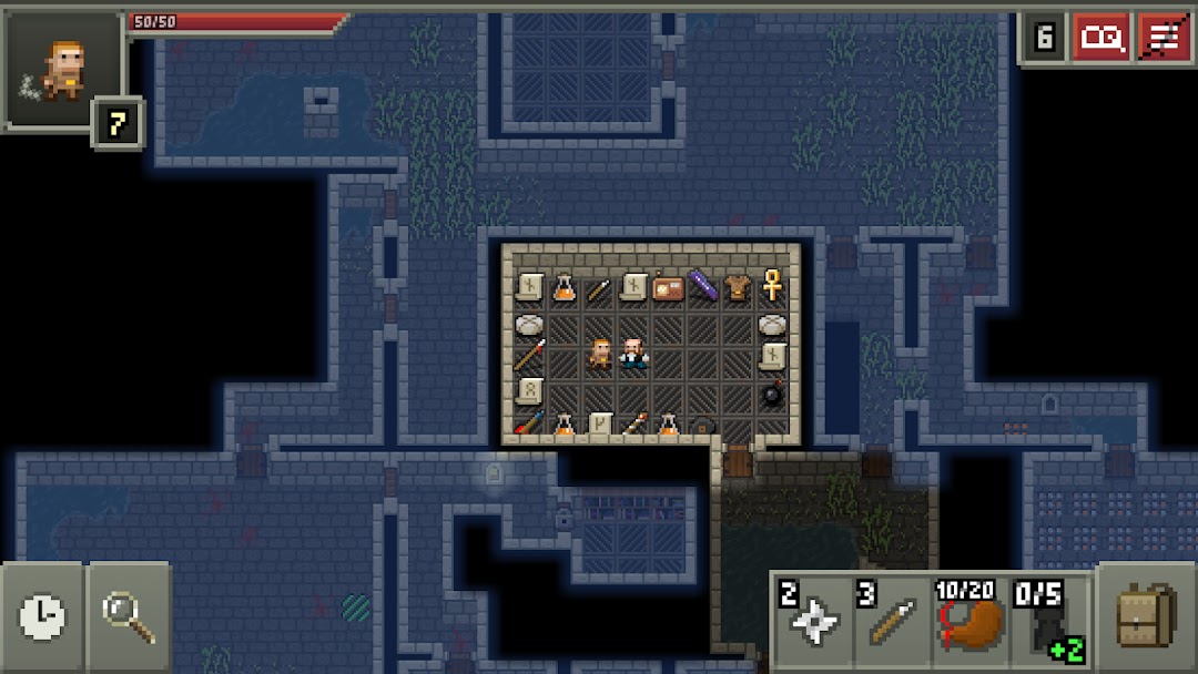 Schermata di combattimento di Shattered Pixel Dungeon
